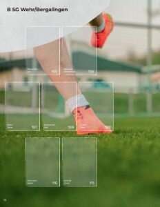 Albumseite 'B SG Wehr/Bergalingen' des StickerStars-Musteralbums mit Stickerfeldern für Spielerinnen und Spieler